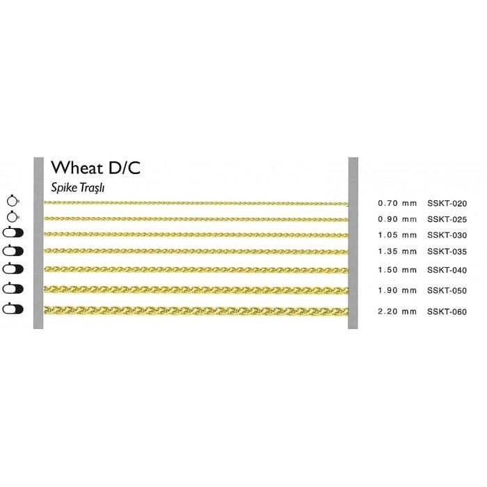  Wheat D/C 2,2 mm 45 cm 10,2 gr 14 K 585